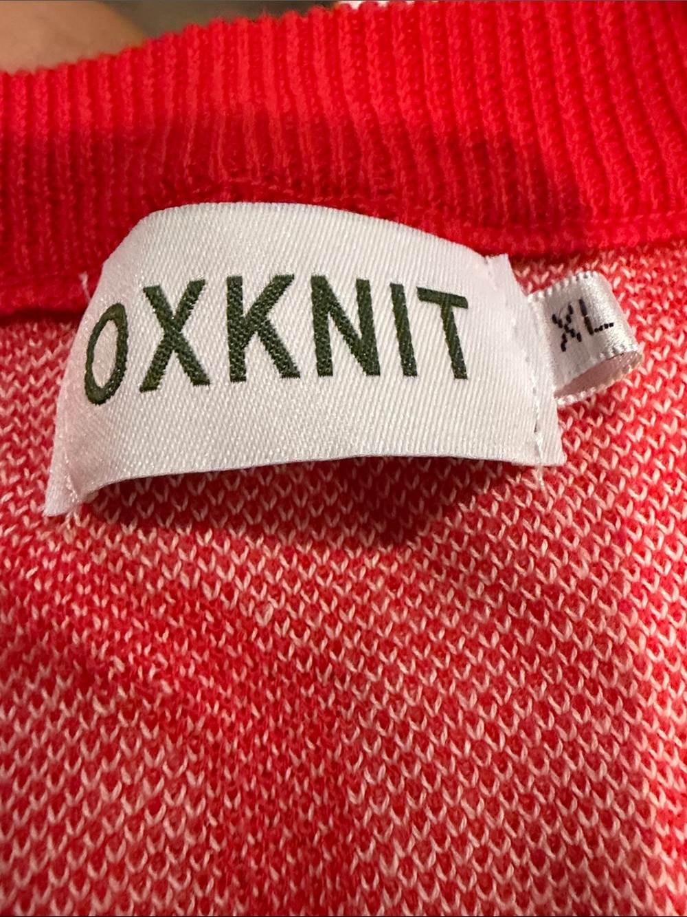 OXXKNIT Pink & Red Patterned Button Cardigan XL - Picture 3 of 3